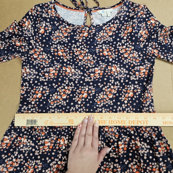 Boden Scoopneck Floral Dress Navy Pockets Mini Office Casual Size US 4P - Picture 13 of 16